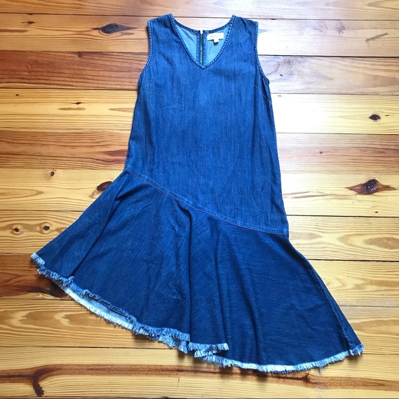 Cloth & Stone Asymmetrical Denim Dress, EUC, S - Picture 3 of 13